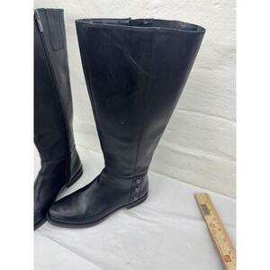 NEW! Franco Sarto Perk Knee-High Riding Boots Women's Size 6.5 Black Leather